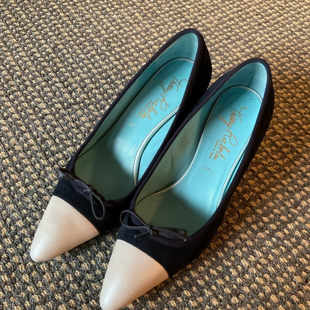 Thierry Rabotin Heels Pumps 37.5bUS 7.5 suede pumps navy blue